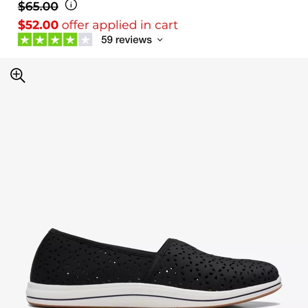 Clarks CloudSteppers Breeze Family- Black Black Perforated Men's Loafer